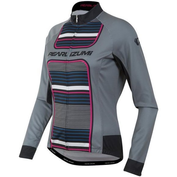 Pearl Izumi NWT Thermal Jersey Pink Glo Stripe Medium Retail $130 - Picture 1 of 10